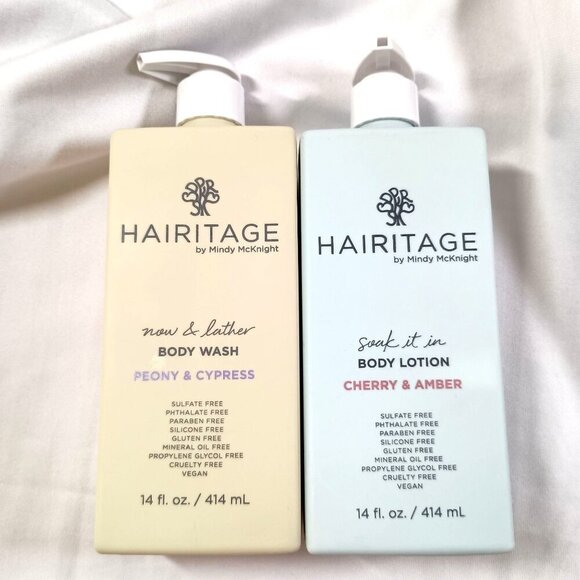Hairitage Now&Lather Peony Cypress Body Wash Soak it In Cherry&Amber Body Lotion - Picture 1 of 4